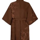 Nadya Shah Mocha Rose Detail Coat showing a stylish coat with rose embellishments and a tailored fit, perfect for elegant winter wear.