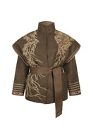 Nadya Shah Arcadian tie belt jacket featuring a stylish design, front tie details, and fitted silhouette for a modern look.