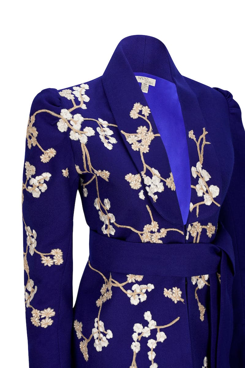Nadya Shah Lily Fleur de Creasier jacket in floral patterned fabric, stylish women's jacket with a tailored fit and button closure.