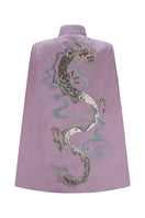 Nadya Shah Hydra Lilac Cape jacket displayed on a hanger with detailed fabric texture and elegant drape.