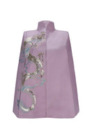 Nadya Shah Hydra Lilac Cape jacket featuring flowing fabric and elegant design, perfect for stylish layering.