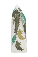 Nadya Shah Cara Leaf Cape jacket in vibrant green with leaf pattern, stylish and lightweight for layered fall fashion.