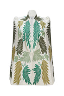 Nadya Shah Cara Leaf Cape jacket featuring a leaf pattern, lightweight fabric, and stylish design, perfect for layering.