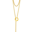Gold NALA T-Lock hex chain necklace by Velvet Desert featuring a sleek, modern design with interlocking hexagon links.