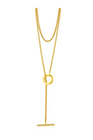 Gold NALA T-Lock hex chain necklace by Velvet Desert featuring a sleek, modern design with interlocking hexagon links.