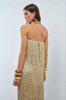 Nana Gotti HELIA maxi dress in flowy fabric with a relaxed fit, featuring a vibrant print and adjustable straps.