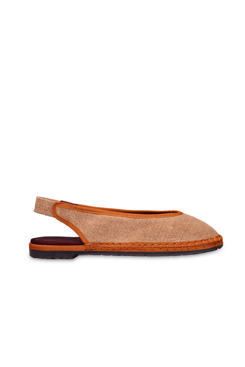 Flabelus Narnia brown flats with rounded toe and slip-on design, perfect for casual or office wear.