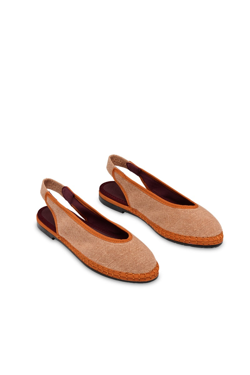 Flabelus Narnia brown flats with pointed toes and sleek design, perfect for casual or office wear.