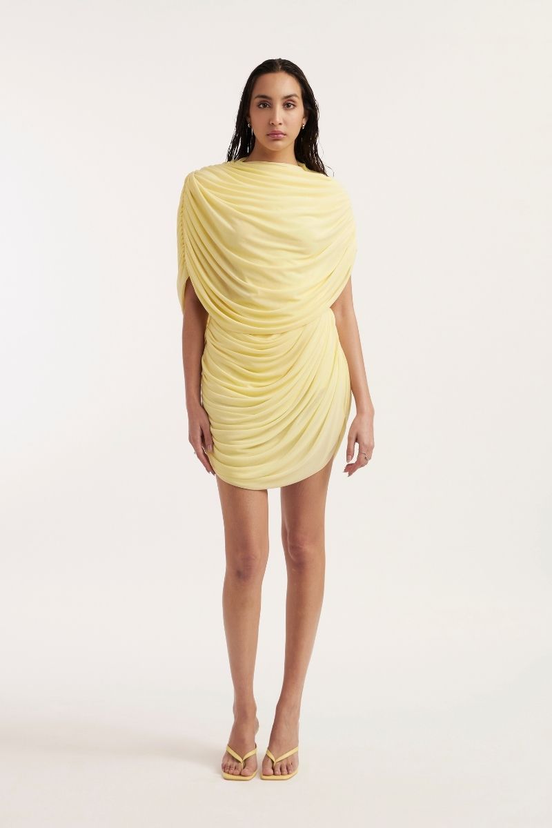 NATALIA BUTTER YELLOW MINI DRESS - CULT MIA