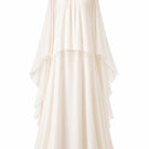 Nihan Peker Nazz vanilla gown featuring elegant fabric and flowing design, perfect for formal occasions.