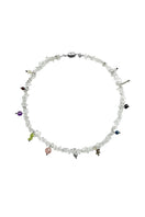 Aethera Alfonso Mix Charms Necklace in white with various decorative charms on a delicate chain.