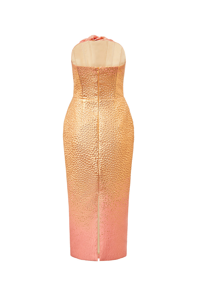 BROCADE 3D FLORAL DRESS - CULT MIA