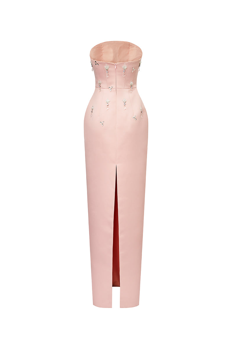 PINK RHINESTONE GOWN - CULT MIA