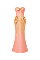 Elegant black fishtail gown by HACCHIC COUTURE, featuring a stylish Bowtie design and a fitted silhouette.