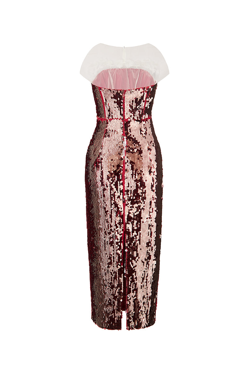 subtle sequin dress Silver Sequin Maxi Dress - Celia