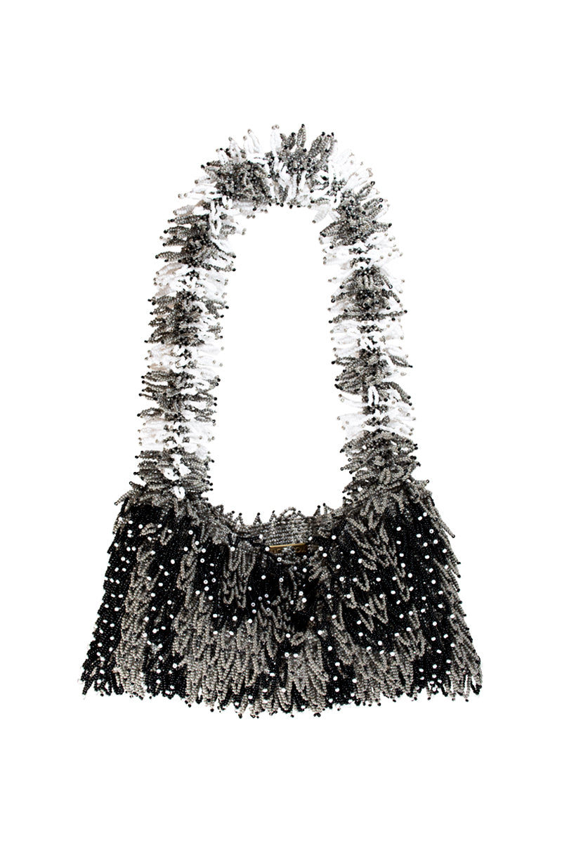 NINA GRAY BLACK AND WHITE BAG - CULT MIA