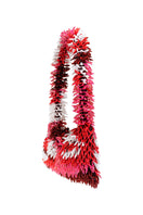 Pink and white top handle bag from SAC DE SOUL featuring dark pink accents and a sleek, stylish design.