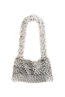 Silver and grey SAC DE SOUL top handle bag with sleek design and structured shape, featuring dual handles and minimalist style.