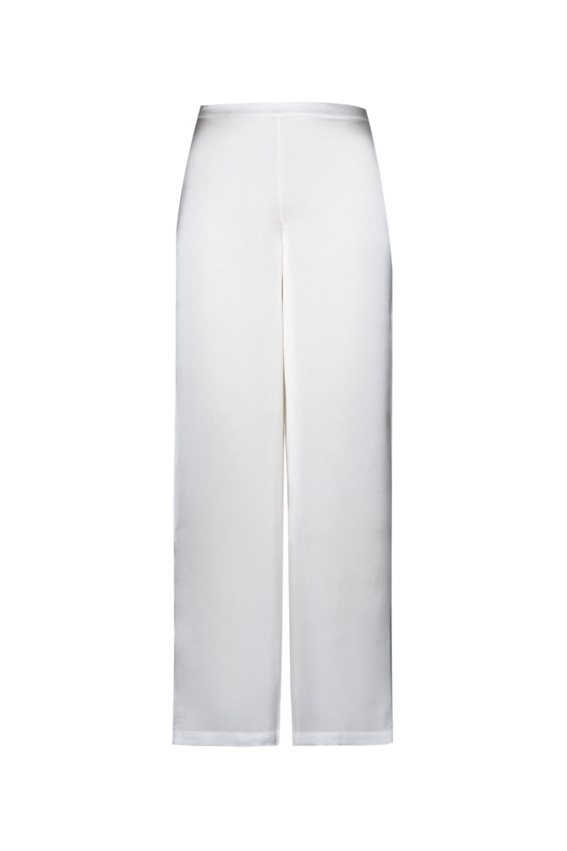 PANTALON DE SOIE MARISA CHARMING LOUNGE EN IVOIRE