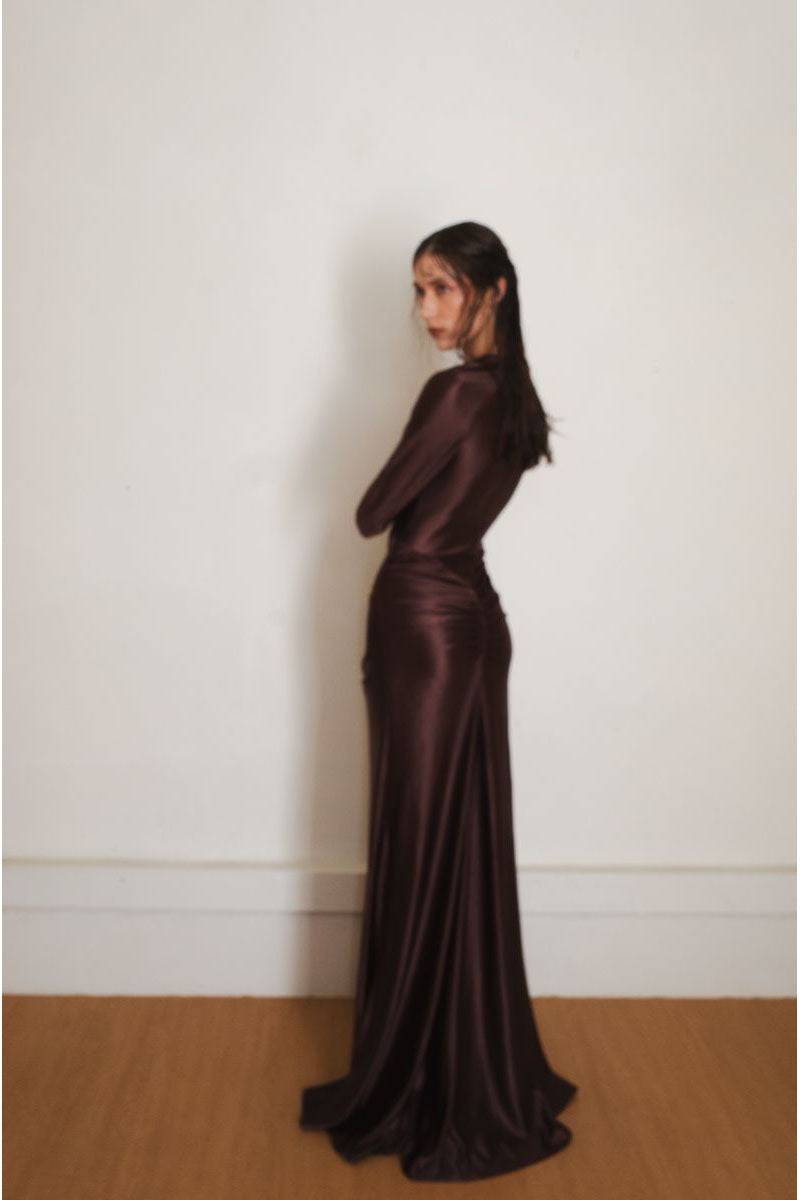 nocturne brown dress Nocturne Halter Neck Midi Dress