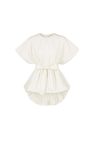 Cream-colored Nonora blouse by ANA + MARIA, shown in a ghostly photo, featuring soft fabric and stylish design details.