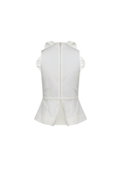 ANA + MARIA Nova ivory blouse, stylish women's top with soft fabric and elegant design, shown in a ghost photo style.