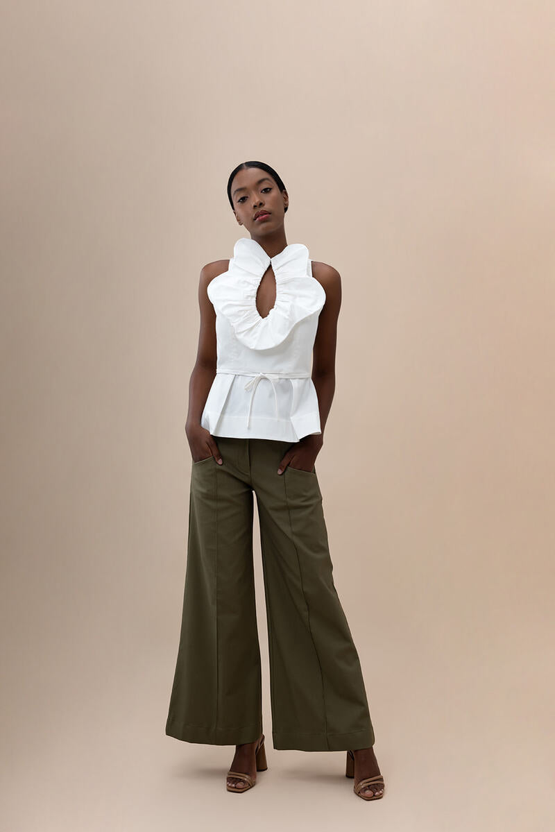 Elegant ivory Nova blouse by ANA + MARIA, featuring a stylish tops design with detailed fabric and a feminine fit.