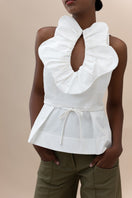 Elegant ivory Nova blouse from ANA + MARIA, featuring a soft, flowy fabric and stylish design, perfect for casual or dressy occasions.