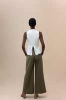 Elegant ivory Nova blouse by ANA + MARIA, showcasing a stylish tops design with a soft fabric and classic neckline.