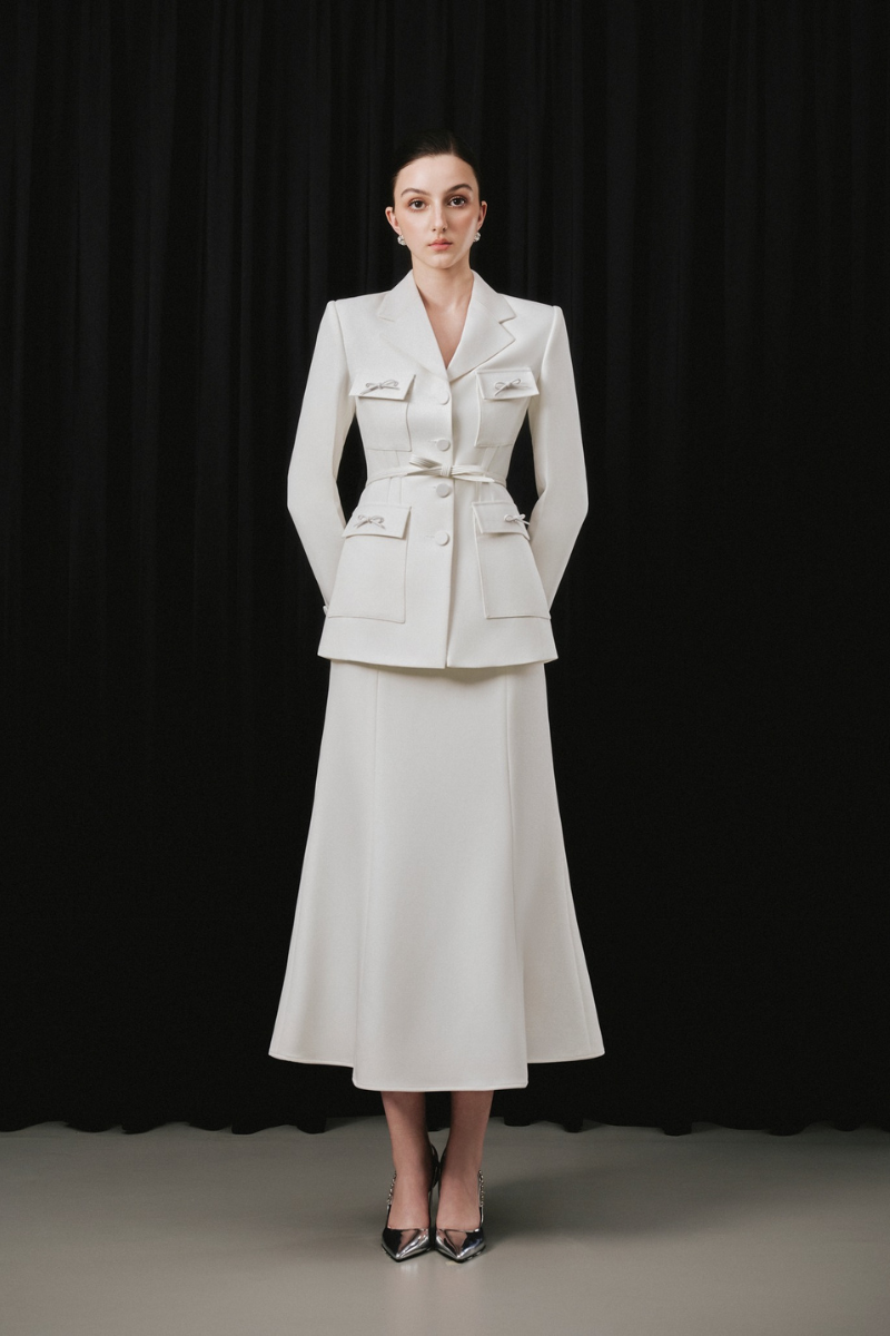 White Plan Noven Set co-ords featuring a stylish matching top and pants in a modern, comfortable design.