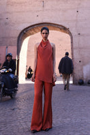 Baobab Numa top in terracotta color, stylish sleeveless sleeveless top made of comfortable fabric, front view.