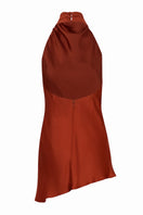 Baobab NUMA top in terracotta color, stylish sleeveless blouse with a relaxed fit, shown on a model.