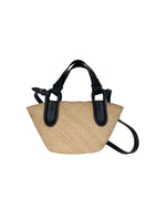 Black ISIDORA MALVA Nuqui basket top handle bag with woven design and sturdy handles, stylish for everyday use.
