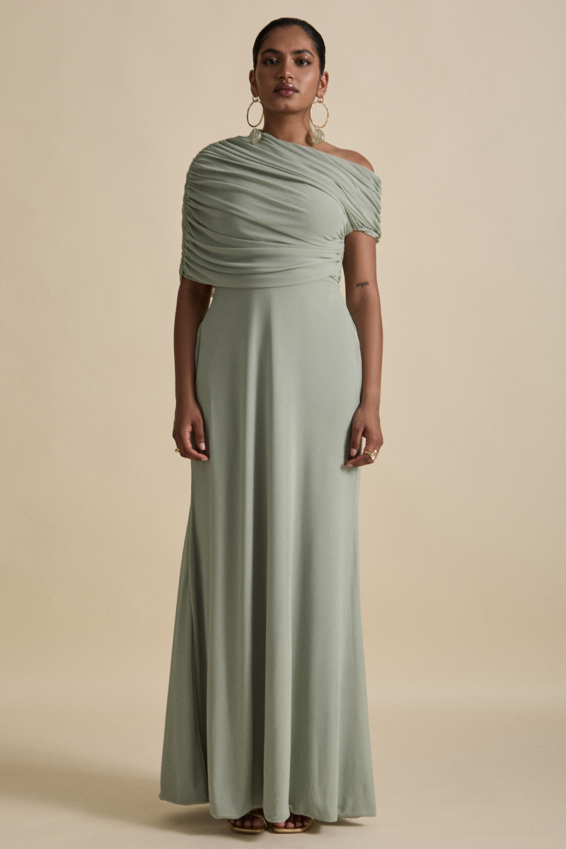 NZUI MAXI DRESS IN SMOKE GREEN