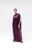 Studio NK Obscura cape in aubergine, a stylish women’s top with a flowing design and rich purple color.