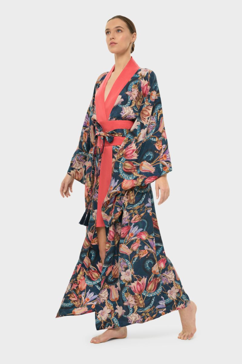 AQUAFLORA ANYA ORIENTAL KIMONO ROBE IN JACKSON - CULT MIA