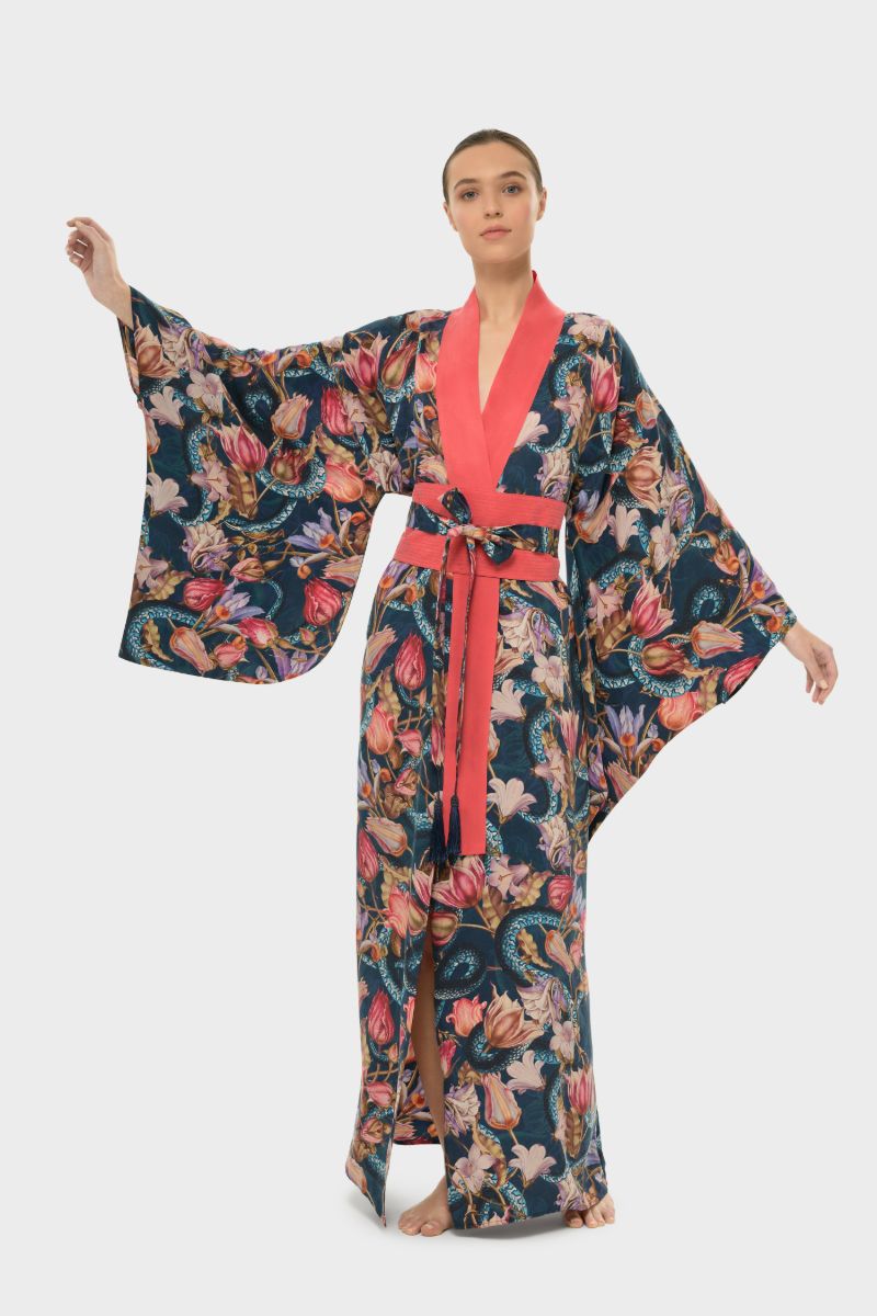 AQUAFLORA ANYA ORIENTAL KIMONO ROBE IN JACKSON - CULT MIA