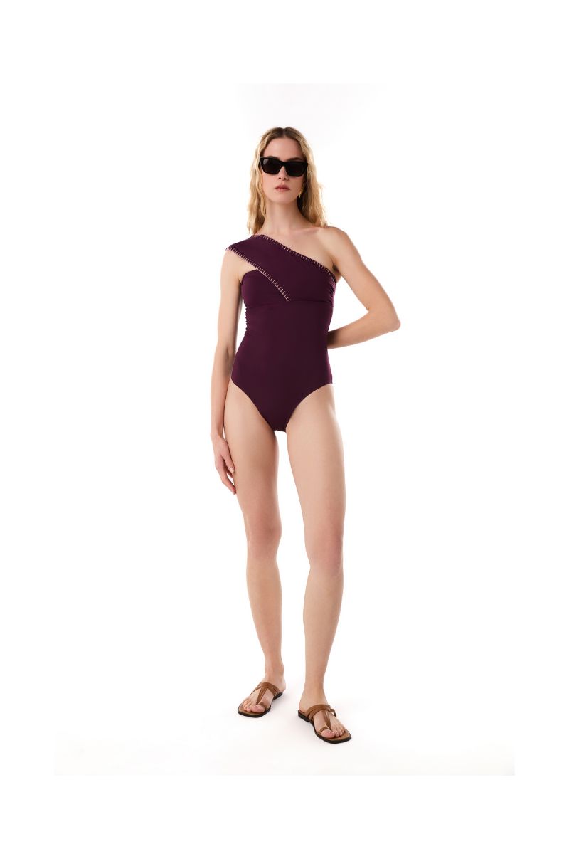 OLIVIA SWIMSUIT IN DARK VIOLET - CULT MIA
