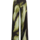Tinta Latina Olivo pants in green print with a relaxed fit, featuring a stylish, vibrant botanical design.