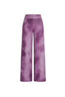 Tinta Latina OLIVO pants in purple print, featuring stylish design and comfortable fit, shown in a detailed product image.