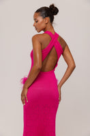 Andreeva Camellia knit maxi dress featuring a comfortable, stylish design with long sleeves and a flowing silhouette.