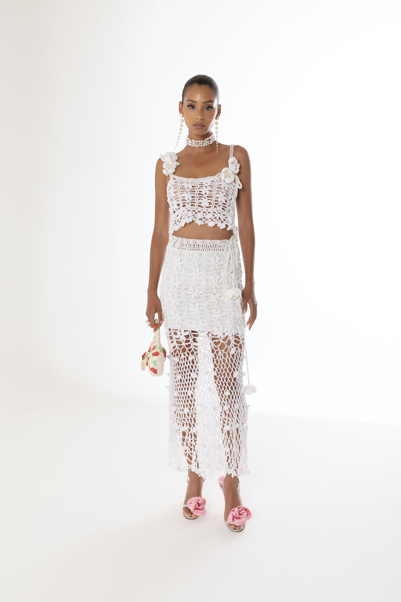 WHITE VANILLA HANDMADE CROCHET TOP - CULT MIA