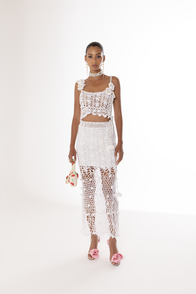 WHITE VANILLA HANDMADE CROCHET TOP - CULT MIA