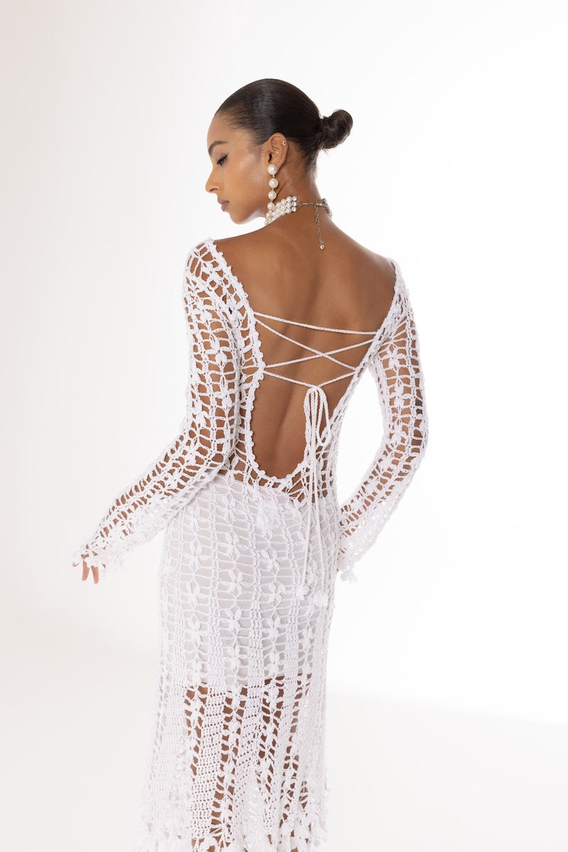 VANILLA HANDMADE CROCHET MIDI DRESS - CULT MIA