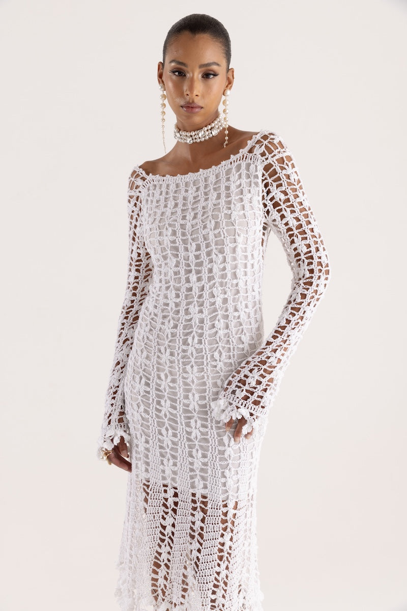 VANILLA HANDMADE CROCHET MIDI DRESS - CULT MIA