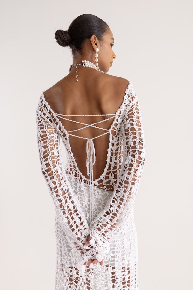 VANILLA HANDMADE CROCHET MIDI DRESS - CULT MIA