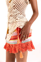 Handmade pearl crochet top by Andreeva, featuring intricate crochet details and a stylish, elegant design.