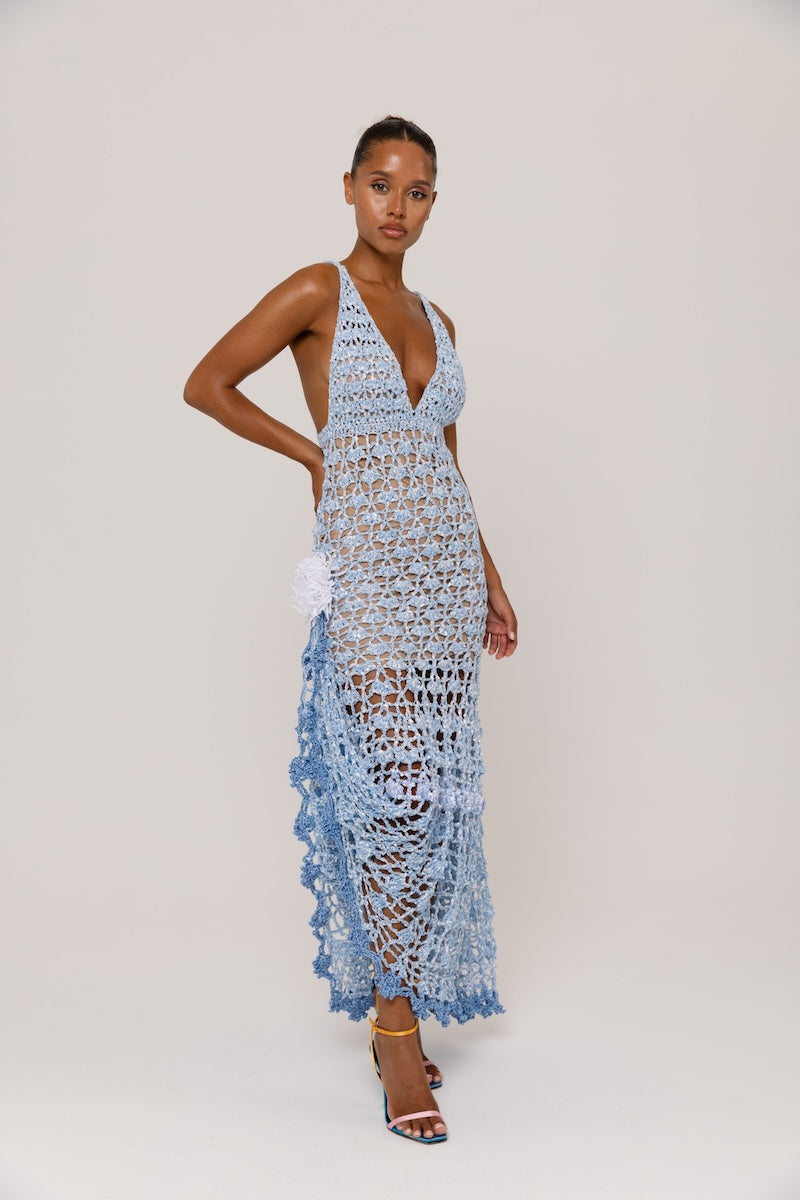 Andreeva METALLIC IRIS HANDMADE CROCHET DRESS
