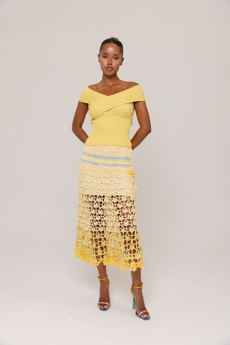 LILY BUTTER YELLOW KNIT TOP