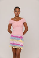 Pink knit top from Andreeva's Lily Light collection, featuring a cozy, stylish design perfect for casual wear.